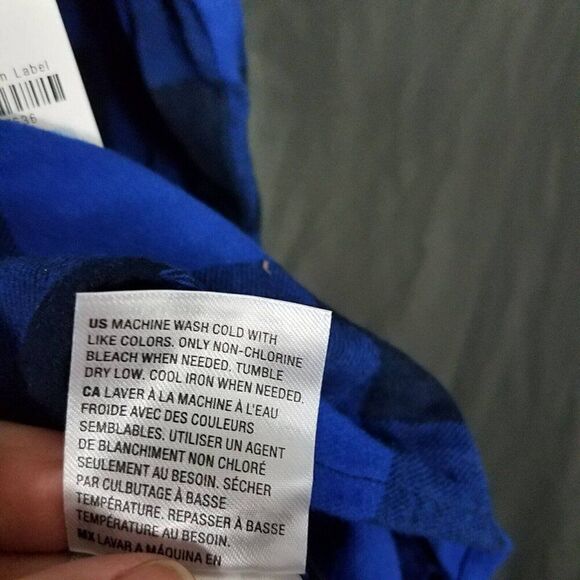 Style & Co Plus Size 2X Buffalo Plaid Blue Black Button Down Shirt New With Tags - Picture 5 of 15